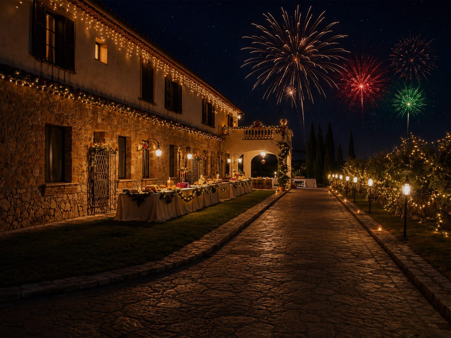 New Year's Eve dinner, to toast at the arrival of 2027
