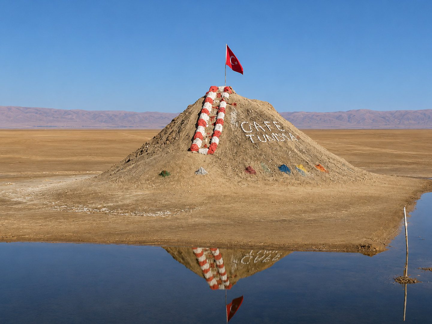 The salt lake that looks like ice