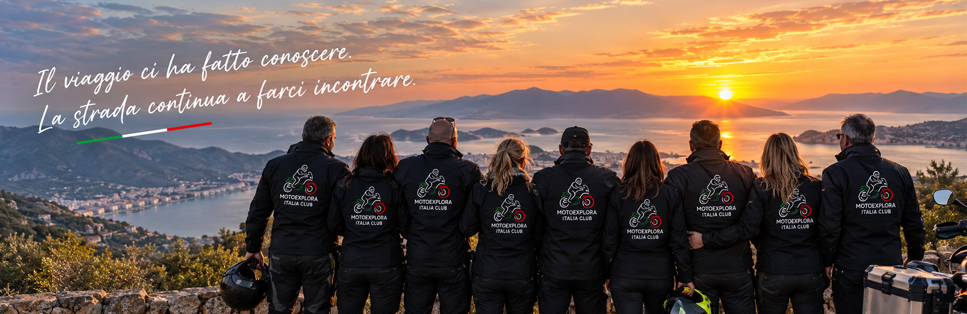 The journey introduced us. The road keeps bringing us together. The Motoexplora group gathered at sunset.