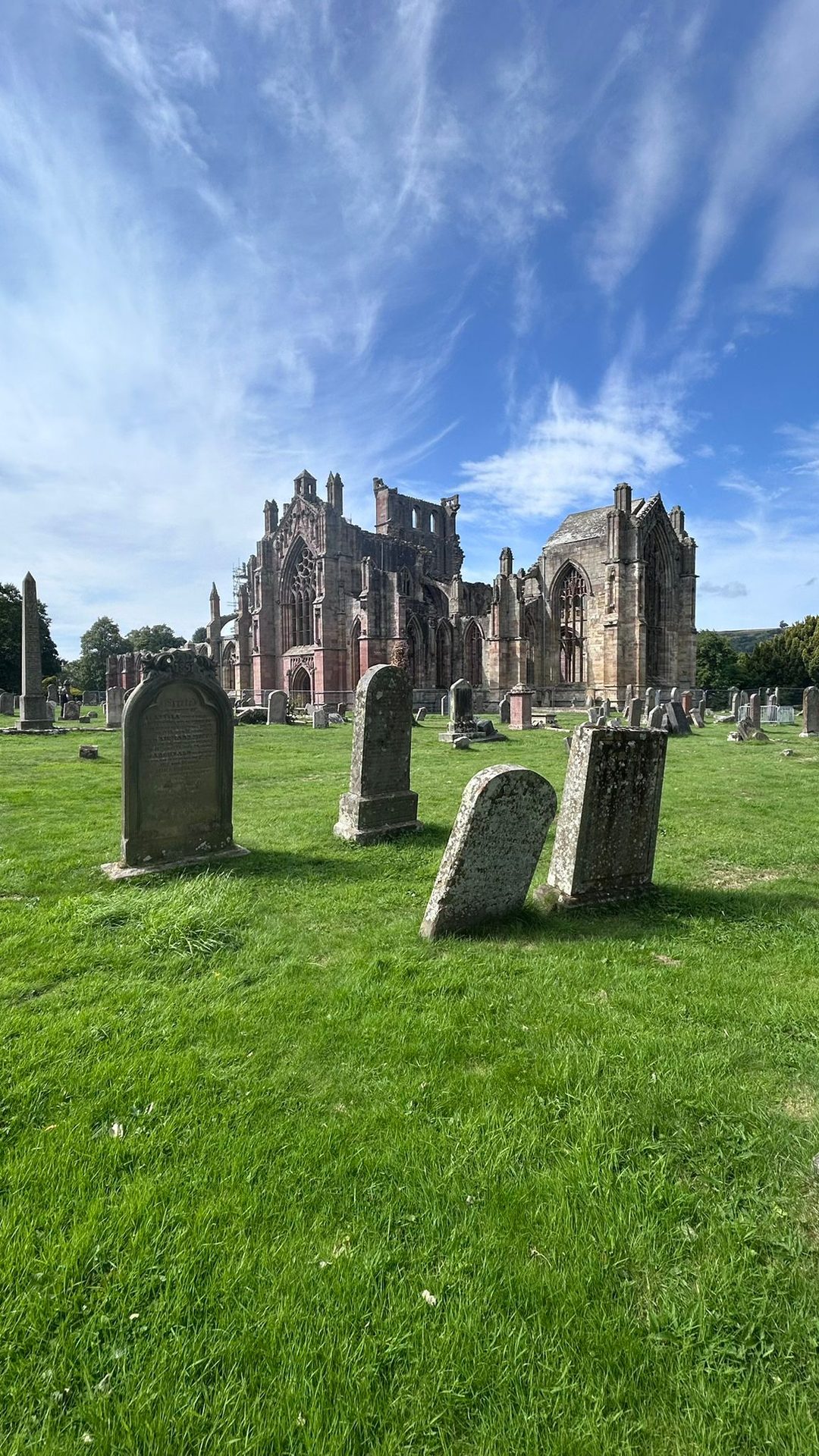 The ruins of Melrose Abbey