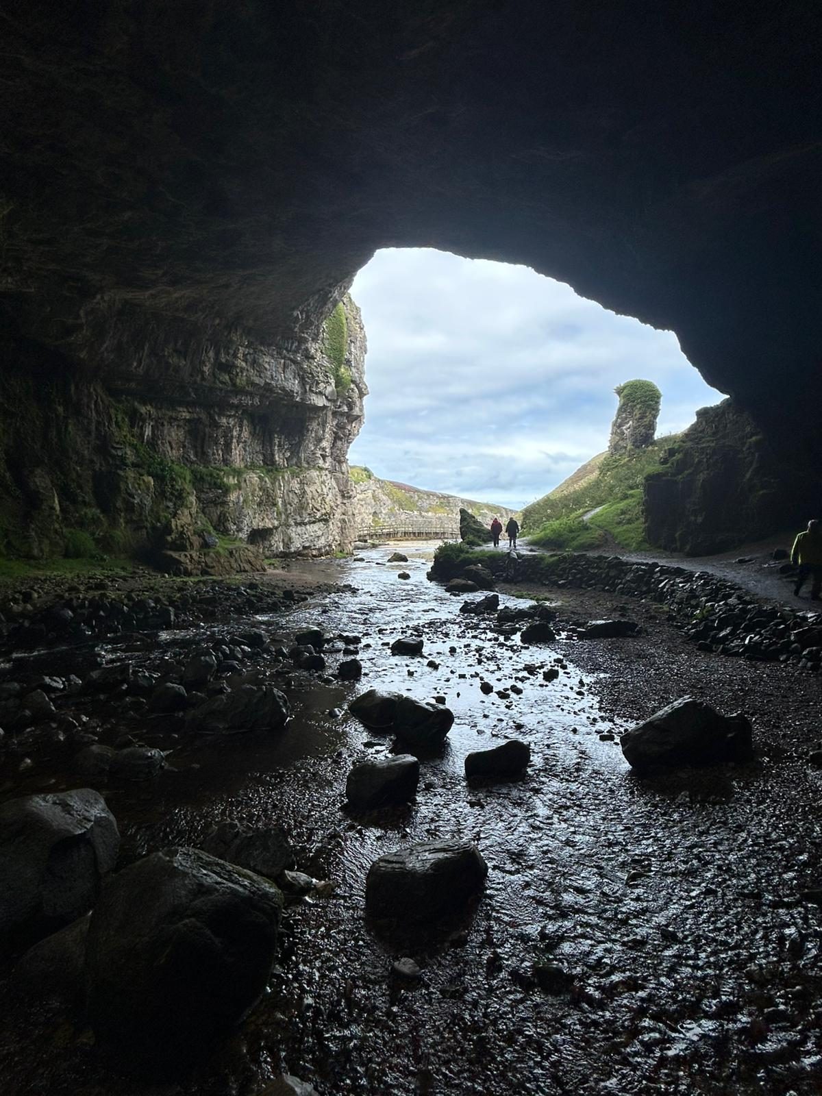 The interior of the cave excavated by the sea