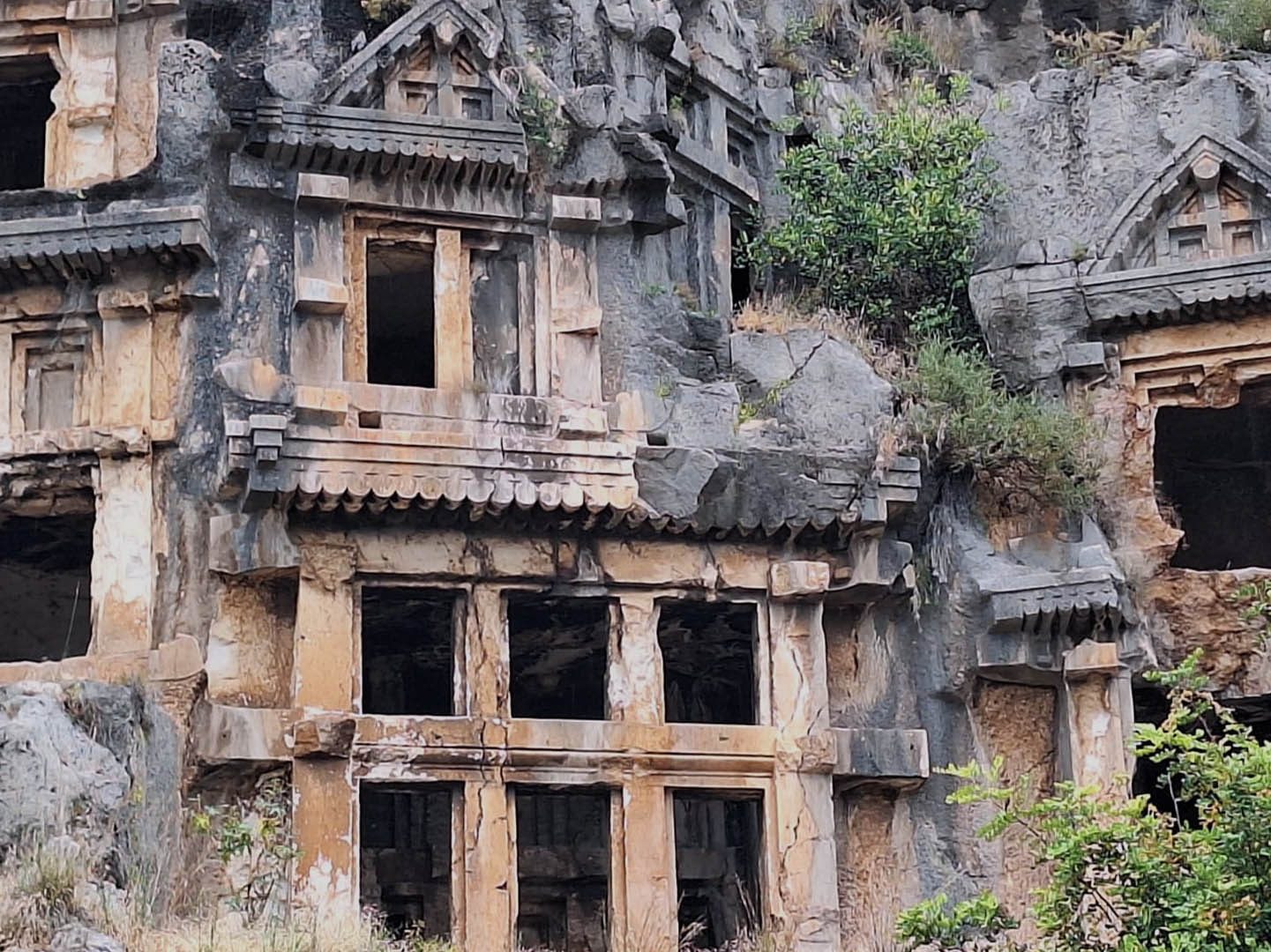 Lycian rock tombs on the coast